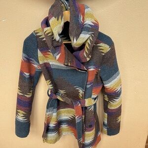 Paris blues beautiful Aztec print coat